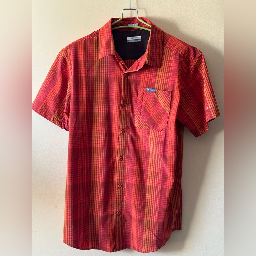 Columbia Men's Red Plaid Casual Shirt